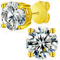 Luxury Mossanite Jewelry 3Mm-11Mm Classic Screw Back Gold 925 Sterling Silver VVS Moissanite Diamond Stud Earrings for Men Women